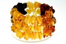 Bratara cu margele chihlimbar natural, chips, 12-13mm