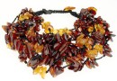 Bratara cu margele chihlimbar natural, chips, 5-7.5mm