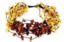 Bratara cu margele chihlimbar natural, chips, 5-7.5mm