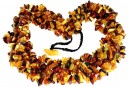 Colier cu margele chihlimbar natural, chips, 8-10mm