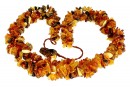 Colier cu margele chihlimbar natural, chips, 6-8mm