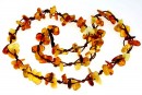 Colier cu margele chihlimbar natural, chips, 7-8mm