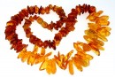 Colier cu margele chihlimbar natural, chips, 8-18mm