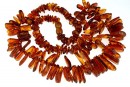 Colier cu margele chihlimbar natural, chips, 8-22mm