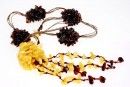 Colier cu margele chihlimbar natural, chips, 6-10mm
