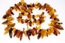 Colier cu margele chihlimbar natural, chips, 11-22mm