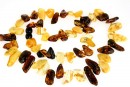 Colier cu margele chihlimbar natural, chips, 10-20mm