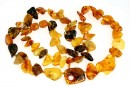 Colier cu margele chihlimbar natural, chips, 10-18mm