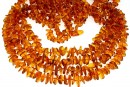 Colier 4 siraguri cu margele chihlimbar natural, chips, 8-13mm