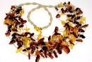 Colier cu margele chihlimbar natural, chips, 11-15mm