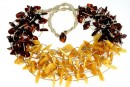 Colier cu margele chihlimbar natural, chips, 12-16mm