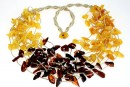 Colier cu margele chihlimbar natural, chips, 11-15mm