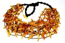 Colier cu margele chihlimbar natural, chips, 10-15mm