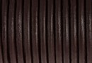 Snur piele naturala, maro intens, 3mm - x1m
