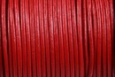 Snur piele naturala, rosu, 2.5mm - x1m