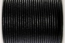 Leather strap , black, 1mm - x1m
