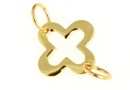 Link, cross, gold-plated 925 silver, 11.5x11.5mm - x1