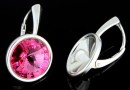 Earring base, 925 silver, rivoli 12mm - x1pair.