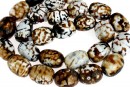 Margele agate crab fire, tub rotunjit multifatetat, 18x14mm