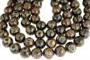 Margele agate ochi tibetane, rotund, 14mm