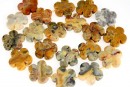 Margele agate crazy naturale, floare, 20mm