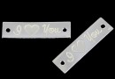 Link gravat din argint 925, I love you, 19x5mm - x1
