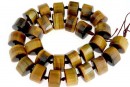 Margele ochi de tigru maro, triunghi fatetat, 15.5mm
