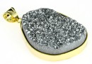 Pandantiv, druzy quart, 39x29mm - x1