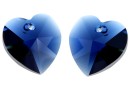 Swarovski, pandantiv inima, dark indigo, 10mm - x2