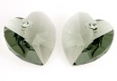 Swarovski, pandantiv inima, black diamond, 10mm - x2