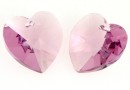 Swarovski, pandantiv inima, light amethyst, 14mm - x2