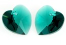 Swarovski, pandantiv inima, emerald, 14mm - x2