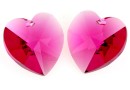 Swarovski, pandantiv inima, fuchsia, 18mm - x1