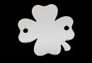 Link, engraved, clover, 925 silver, 18x18mm - x1