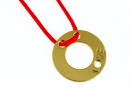 Link, disk, love, gold-plated 925 silver, 11.5mm - x1