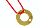 Link, disk, love, gold-plated 925 silver, 11.5mm - x1