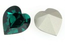 Swarovski, heart rivoli, emerald, 15.4x14mm - x1