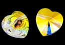 Swarovski, margele inima, aurore boreale, 14mm - x1