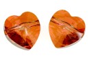 Swarovski, margele inima, crystal copper, 10mm - x2