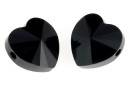 Swarovski, margele inima, jet, 10mm - x2