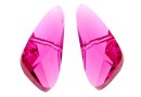 Swarovski, margele aripa, fucsia, 23x10mm - x1