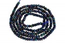 Black spinel rainbow reflections, natural, faceted rondelle, 3mm