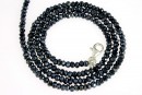 Black spinel hematite reflections, natural, faceted rondelle, 3mm