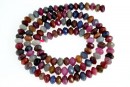 Multi sapphire and ruby, natural stone, faceted rondelle, 5-5.3mm