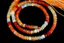 Mexican fireopal, natural stone, faceted rondelle, 4mm