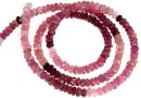 Pink tourmaline, natural stone, faceted rondelle, 4mm