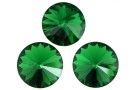 Swarovski, rivoli, dark moss green, 14mm - x1