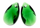 Swarovski, pandantiv picatura, dark moss green, 16mm - x1