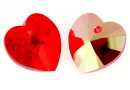 Swarovski, heart pendant, light siam AB, 14mm - x2