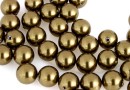 Swarovski one hole pearls, antique brass, 8mm - x2